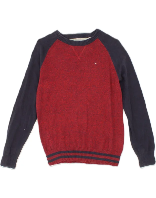 TOMMY HILFIGER Boys Crew Neck Jumper Sweater 12-13 Years Medium  Red