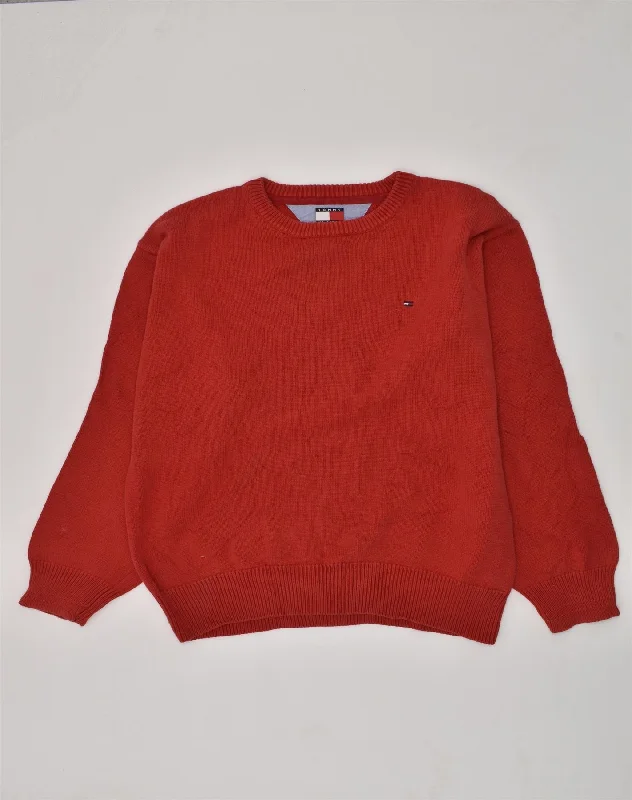 TOMMY HILFIGER Boys Crew Neck Jumper Sweater 15-16 Years XL Red Cotton