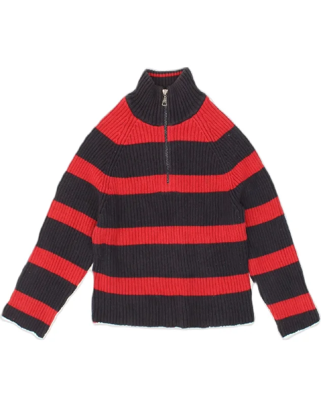 TOMMY HILFIGER Boys Zip Neck Jumper Sweater 7-8 Years Large  Red