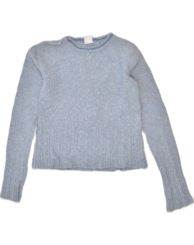 TOMMY HILFIGER Girls Crew Neck Jumper Sweater 9-10 Years Medium Blue