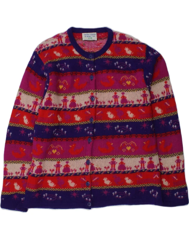 UNITED COLORS OF BENETTON Girls Cardigan Sweater 11-12 Years Large Multicoloured