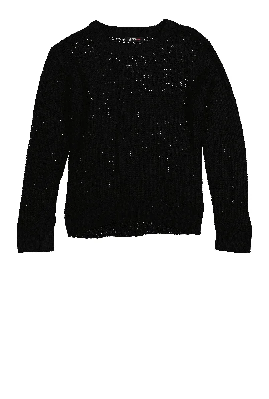 Girls Knitted Crew Neck Sweater