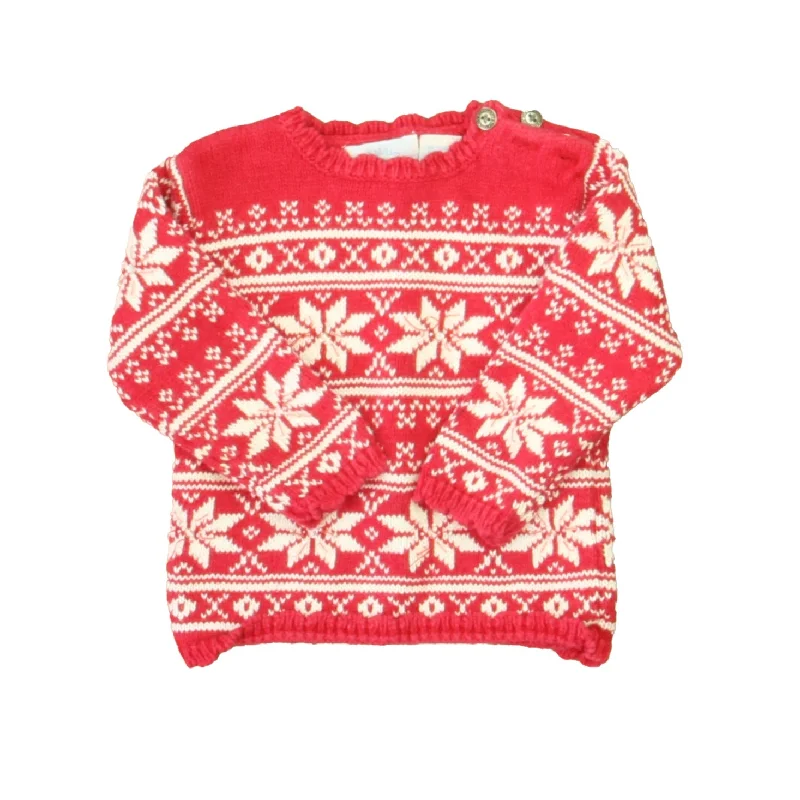 Hartstrings Girls Red | White Snowflakes Sweater