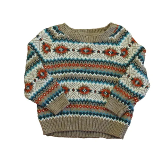 Janie and Jack Boys Beige | Blue | Orange Sweater