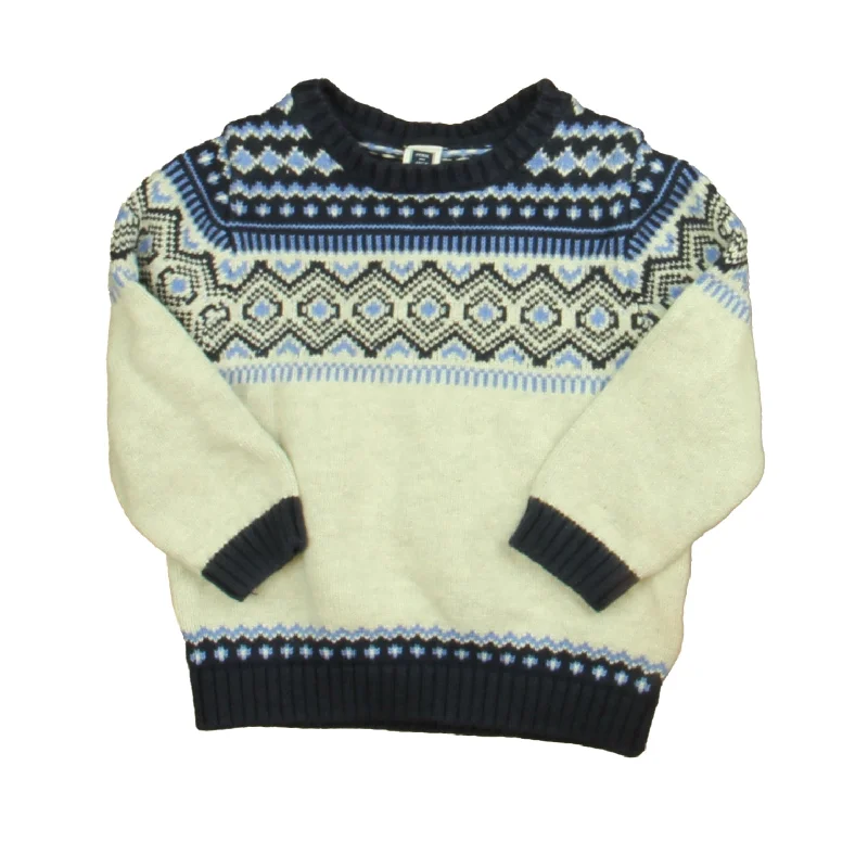 Janie and Jack Boys Navy | Gray Sweater