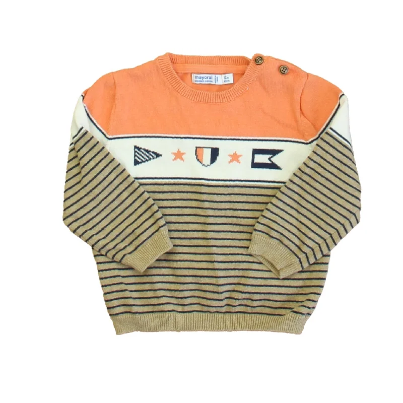 Mayoral Boys Orange | White | Brown Sweater